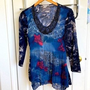 Dramatic blouse. Dark muted colors